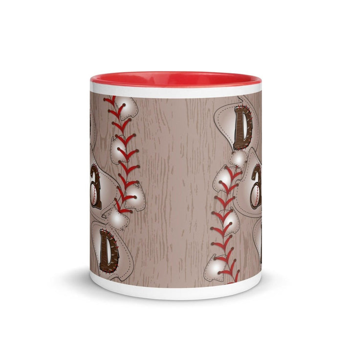Dad Baseball Colorful Print Mug - Red - 11 oz - ArtyKoala