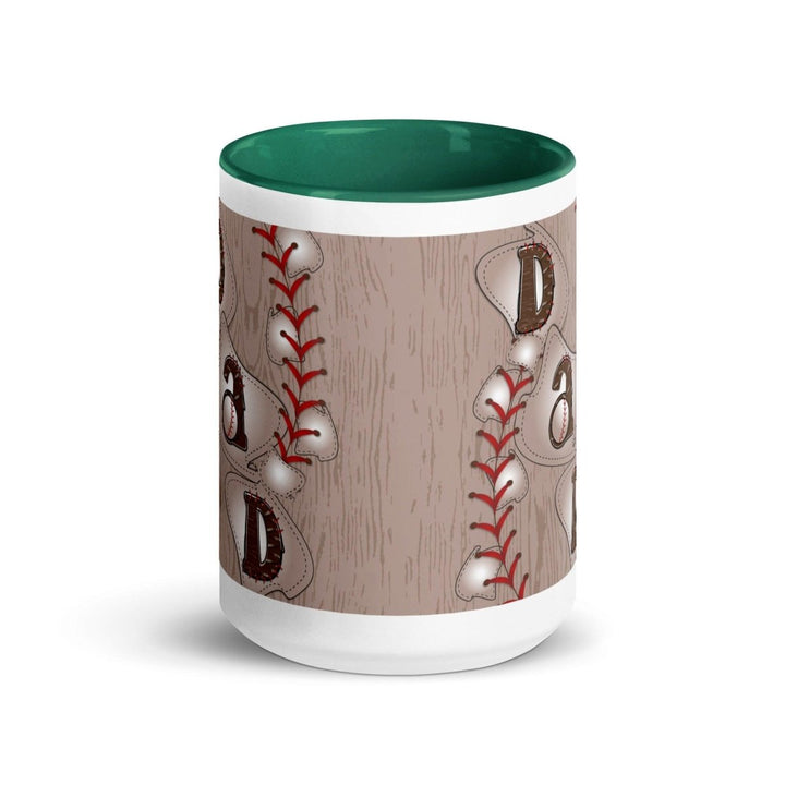 Dad Baseball Colorful Print Mug - Dark green - 15 oz - ArtyKoala