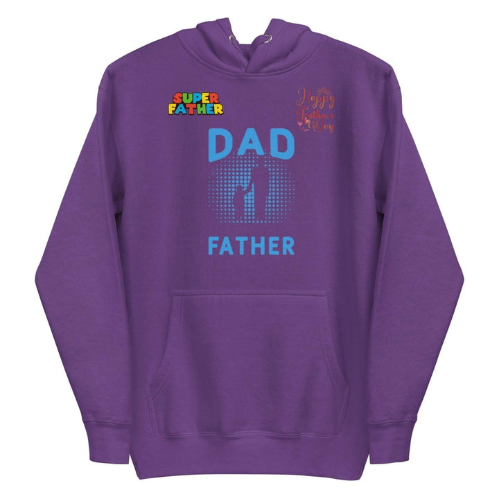 Dad Father Graphic Hoodie - Purple - S - ArtyKoala