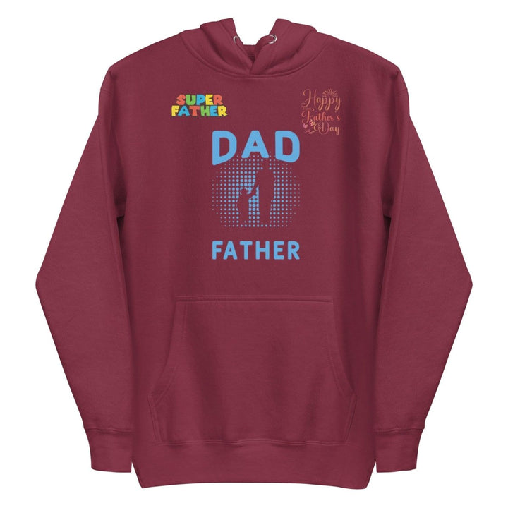 Dad Father Graphic Hoodie - Maroon - S - ArtyKoala