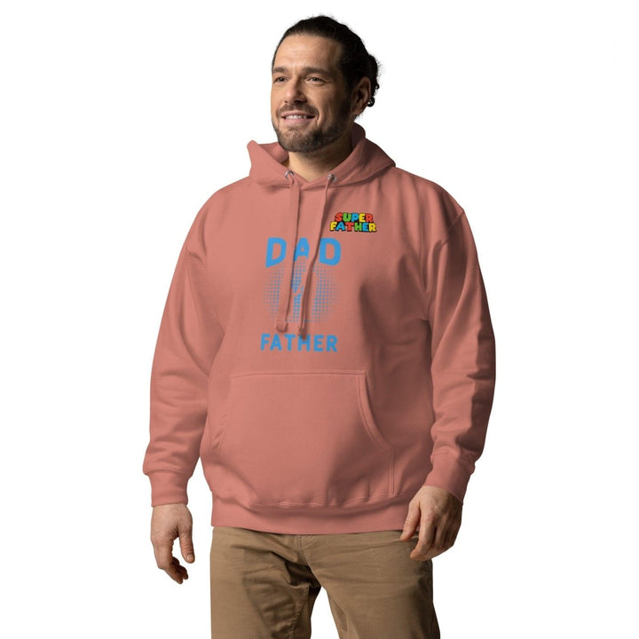 Dad Father SuperGraphic Hoodie - Dusty Rose - S - ArtyKoala