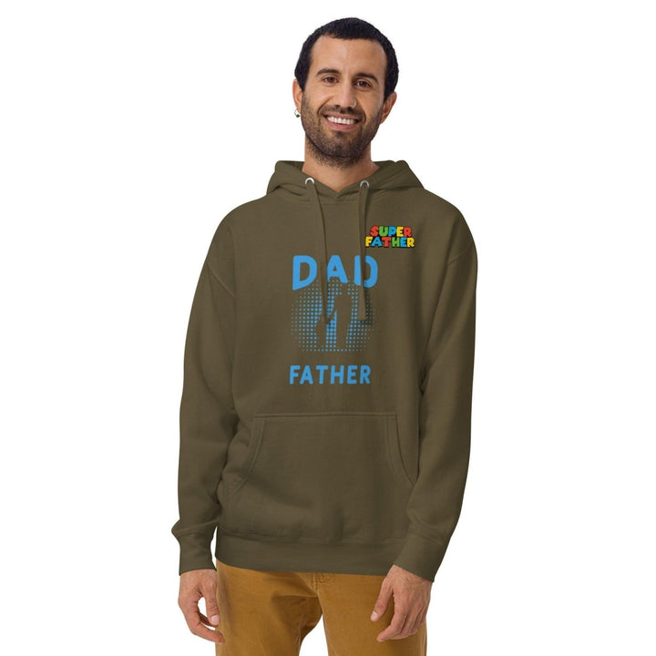 Dad Father SuperGraphic Hoodie - Military Green - S - ArtyKoala