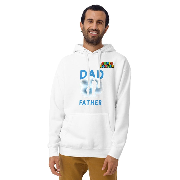 Dad Father SuperGraphic Hoodie - White - S - ArtyKoala