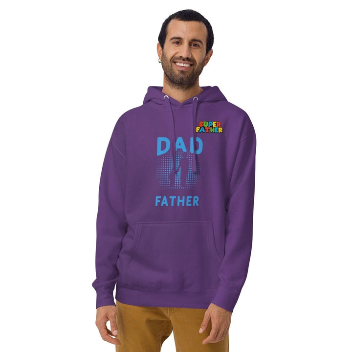 Dad Father SuperGraphic Hoodie - Purple - S - ArtyKoala