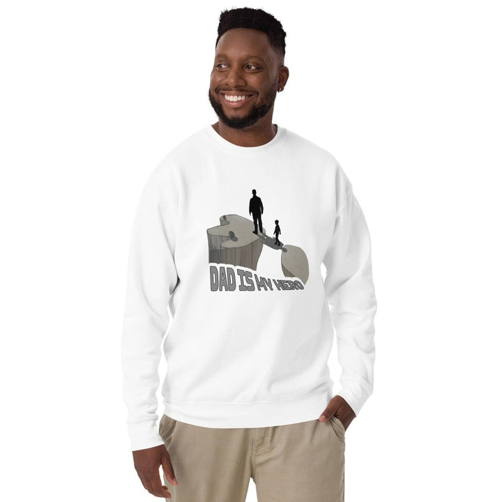 Dad is My Hero Graphic Sweatshirt - White - S - ArtyKoala