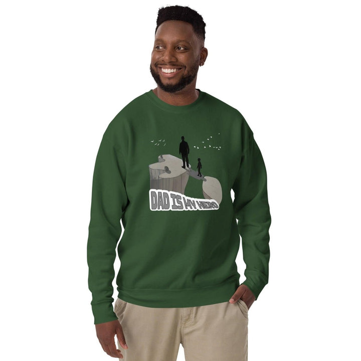 Dad is My Hero Graphic Sweatshirt - Forest Green - S - ArtyKoala