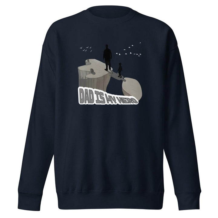 Dad is My Hero Graphic Sweatshirt - Navy Blazer - S - ArtyKoala