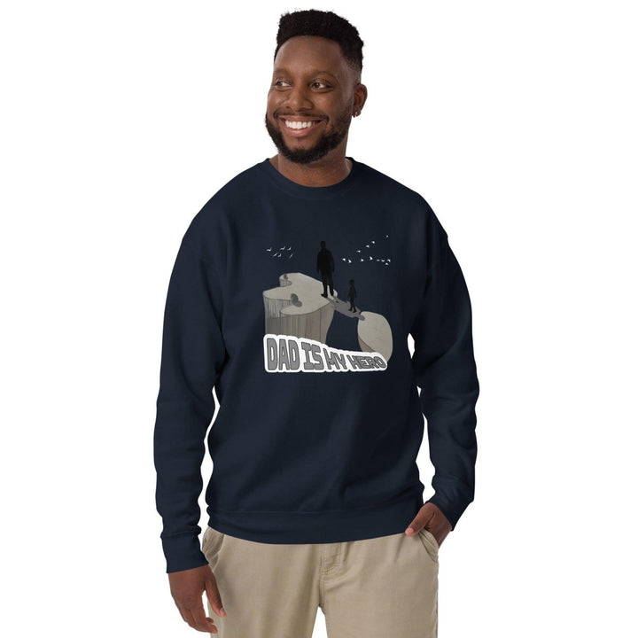 Dad is My Hero Graphic Sweatshirt - Navy Blazer - S - ArtyKoala