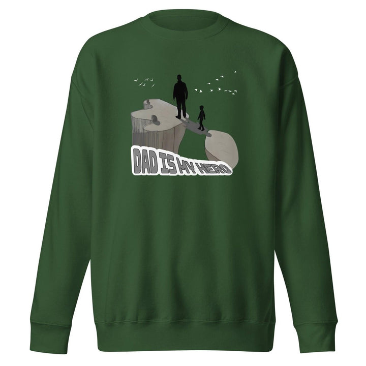 Dad is My Hero Graphic Sweatshirt - Forest Green - S - ArtyKoala