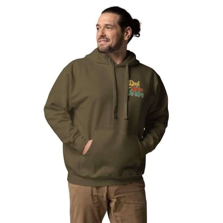 Dad You're The King Graphic Hoodie - Military Green - S - ArtyKoala