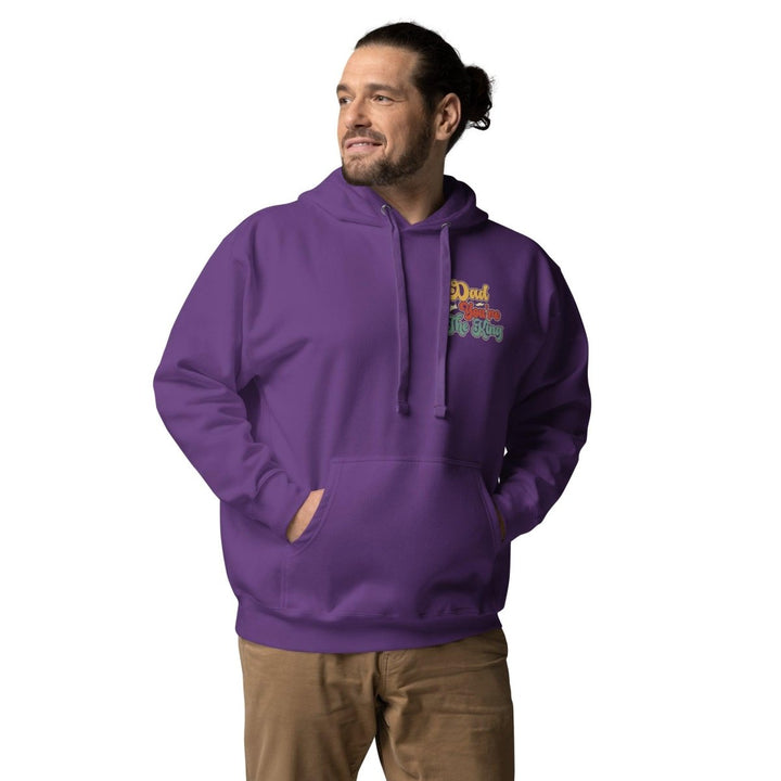 Dad You're The King Graphic Hoodie - Purple - S - ArtyKoala