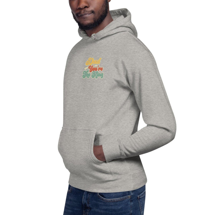 Dad You're The King Graphic Hoodie - Carbon Grey - S - ArtyKoala