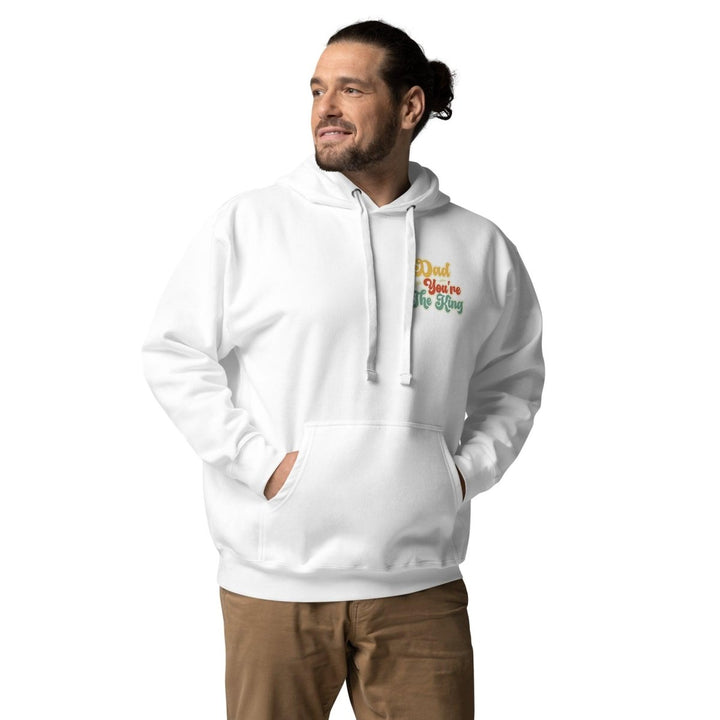 Dad You're The King Graphic Hoodie - White - S - ArtyKoala