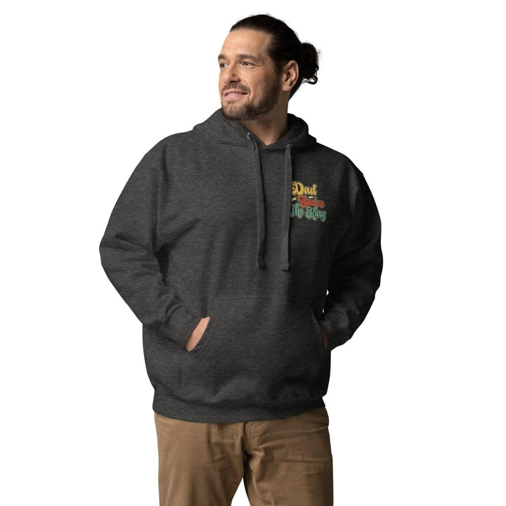 Dad You're The King Graphic Hoodie - Charcoal Heather - S - ArtyKoala