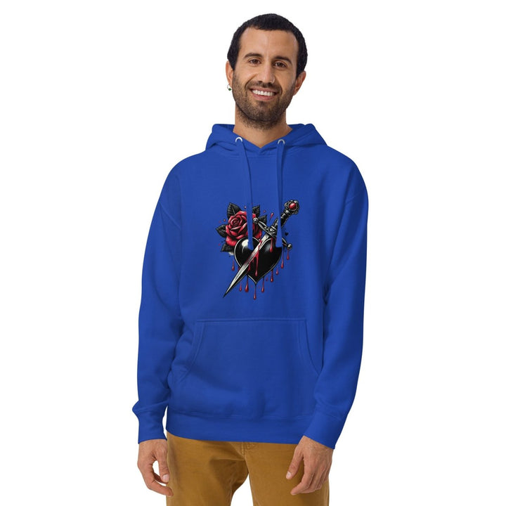 Dagger Wounded Heart Graphic Hoodie - Team Red - S - ArtyKoala
