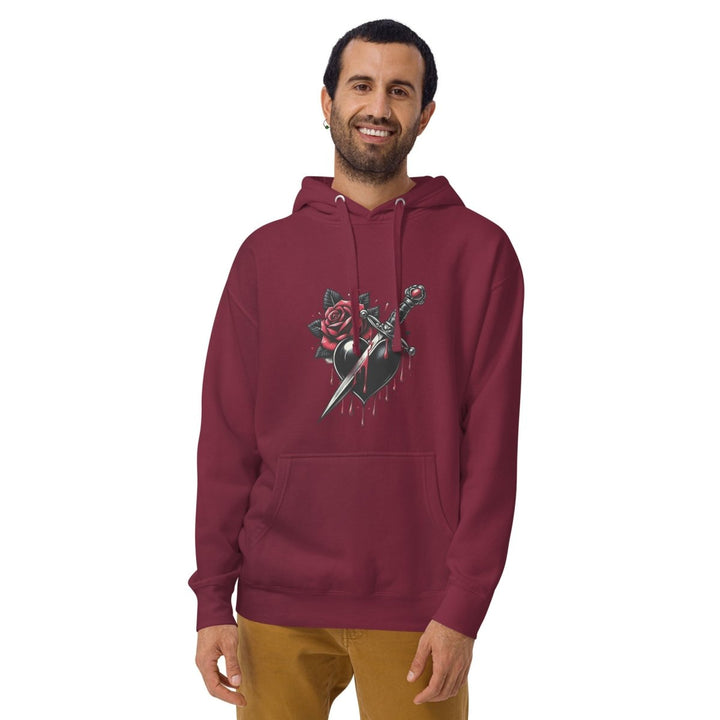 Dagger Wounded Heart Graphic Hoodie - Team Royal - S - ArtyKoala