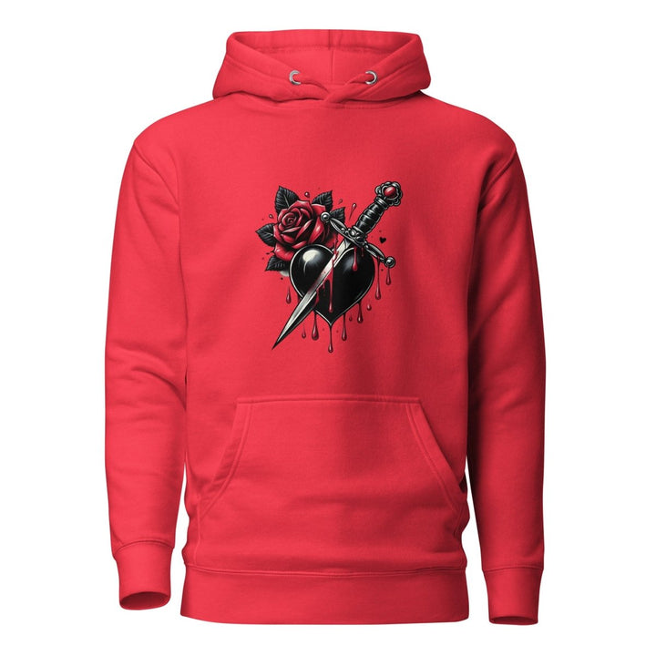 Dagger Wounded Heart Graphic Hoodie - Team Red - S - ArtyKoala