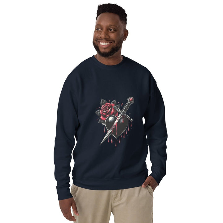 Dagger Wounded Heart Graphic Sweatshirt - Team Royal - S - ArtyKoala
