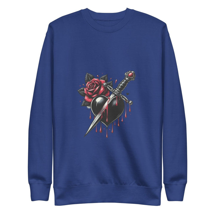 Dagger Wounded Heart Graphic Sweatshirt - Team Royal - S - ArtyKoala