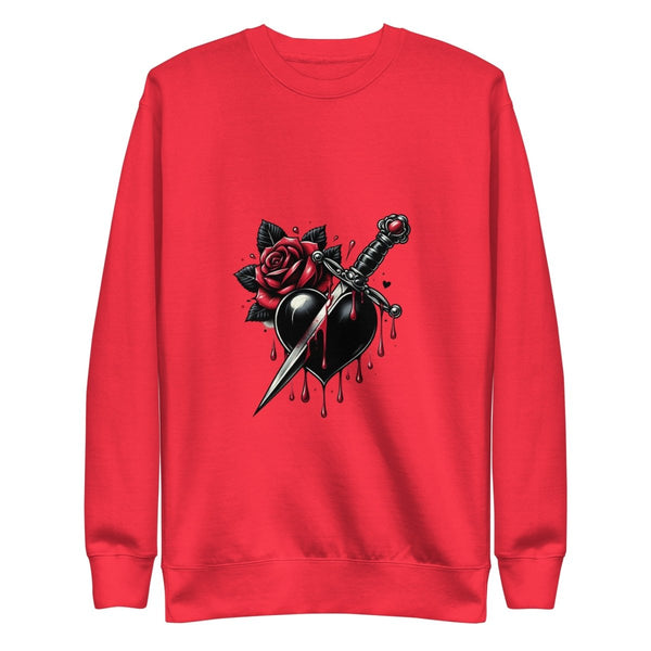 Dagger Wounded Heart Graphic Sweatshirt - Team Red - S - ArtyKoala