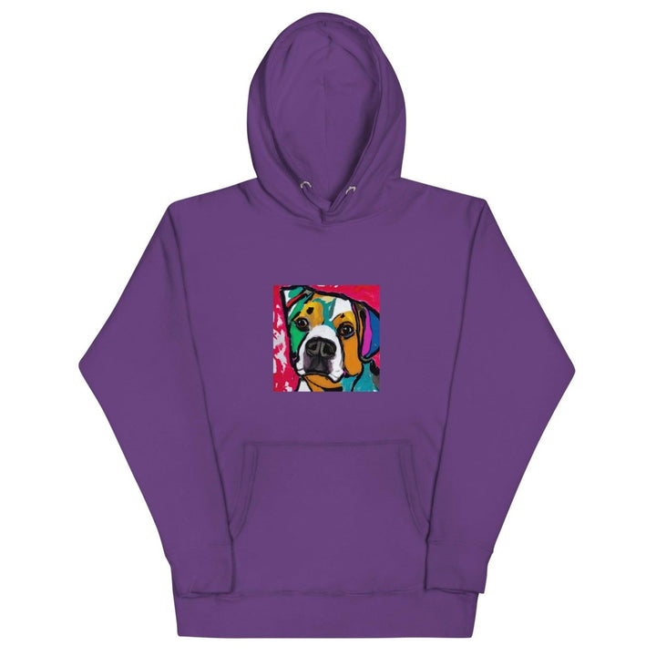 Dog Man Graphic Hoodie - Purple - S - ArtyKoala