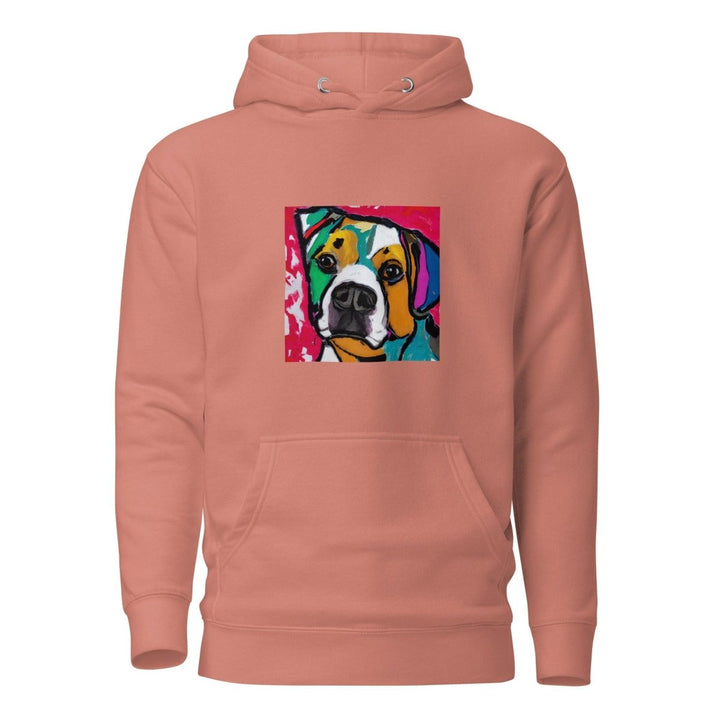 Dog Man Graphic Hoodie - Dusty Rose - S - ArtyKoala