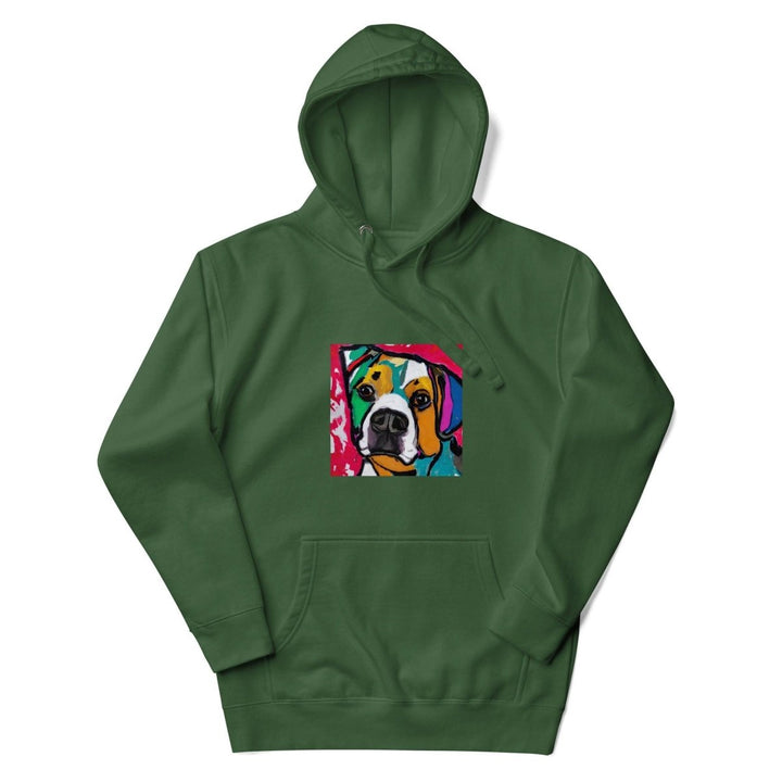 Dog Man Graphic Hoodie - Forest Green - S - ArtyKoala