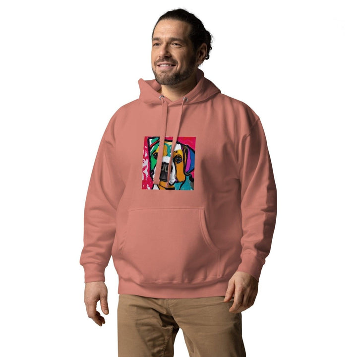 Dog Man Graphic Hoodie - Dusty Rose - S - ArtyKoala