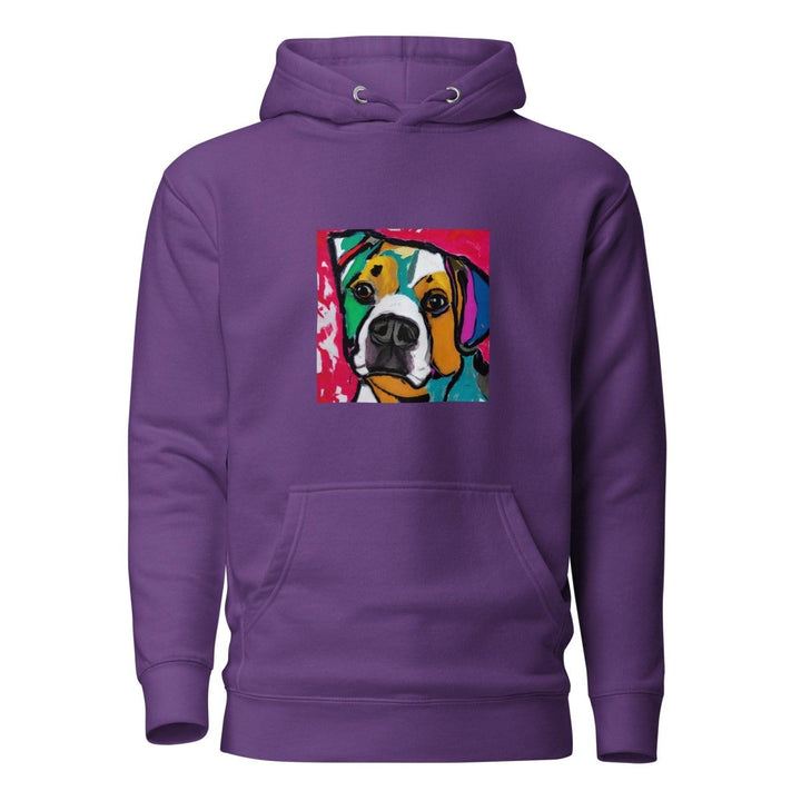 Dog Man Graphic Hoodie - Purple - S - ArtyKoala