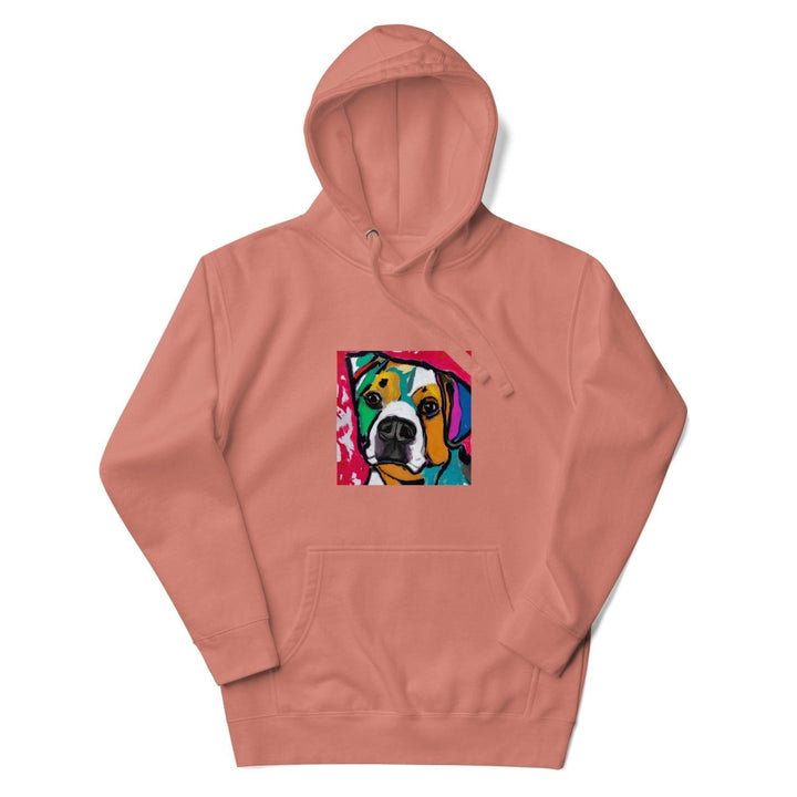 Dog Man Graphic Hoodie - Dusty Rose - S - ArtyKoala