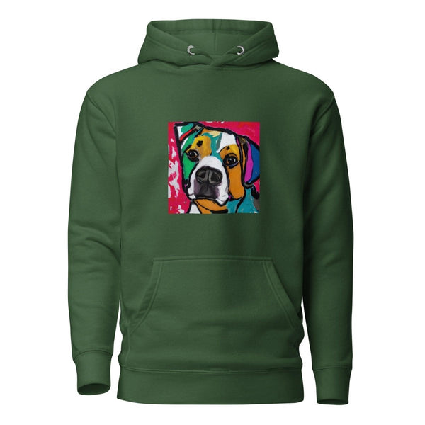 Dog Man Graphic Hoodie - Forest Green - S - ArtyKoala