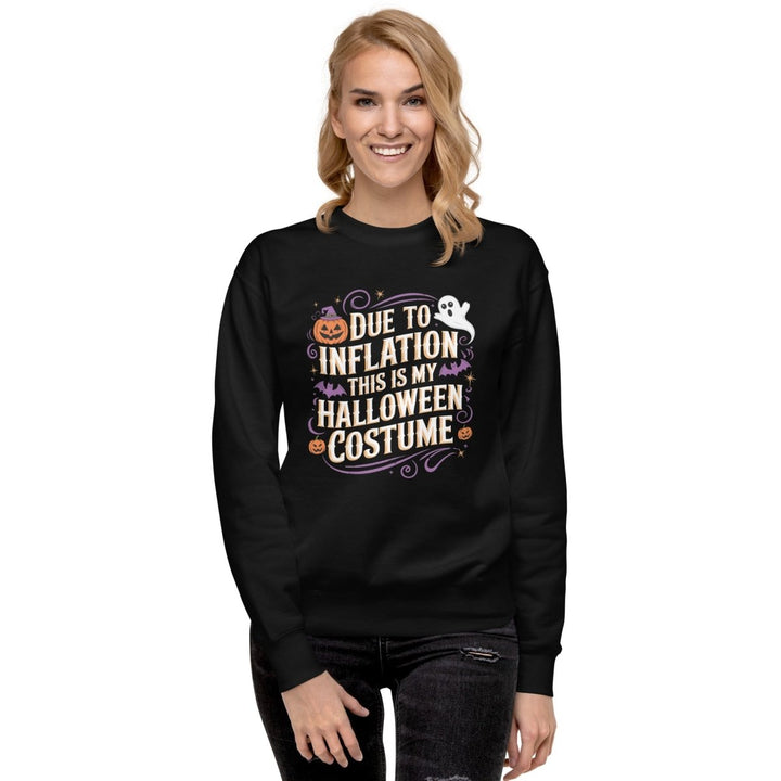 Due to Inflation This is Graphic Sweatshirt - Black - S - ArtyKoala