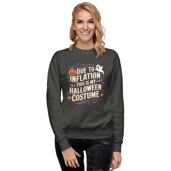 Due to Inflation This is Graphic Sweatshirt - Black - S - ArtyKoala
