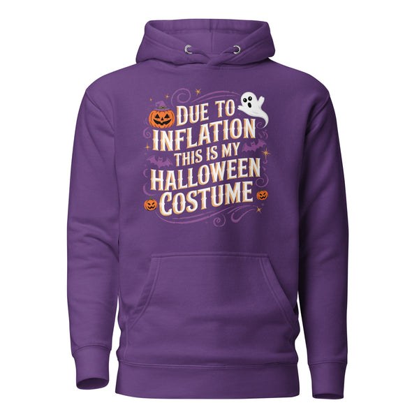 Due to Inflation This is My Halloween Costume Unisex Premium Hoodie - Purple / S - ArtyKoala