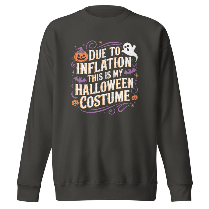 Due to Inflation This is My Halloween Costume Unisex Premium Sweatshirt - Vintage Black / S - ArtyKoala