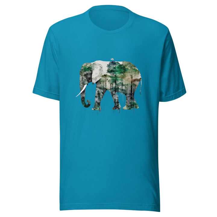 Elephant and Nature Premium Unisex T-shirt - Aqua / S - ArtyKoala