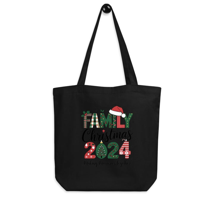 Family Christmas Eco Custom Tote Bag - Black - ArtyKoala