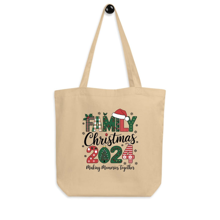 Family Christmas Eco Custom Tote Bag - Oyster - ArtyKoala