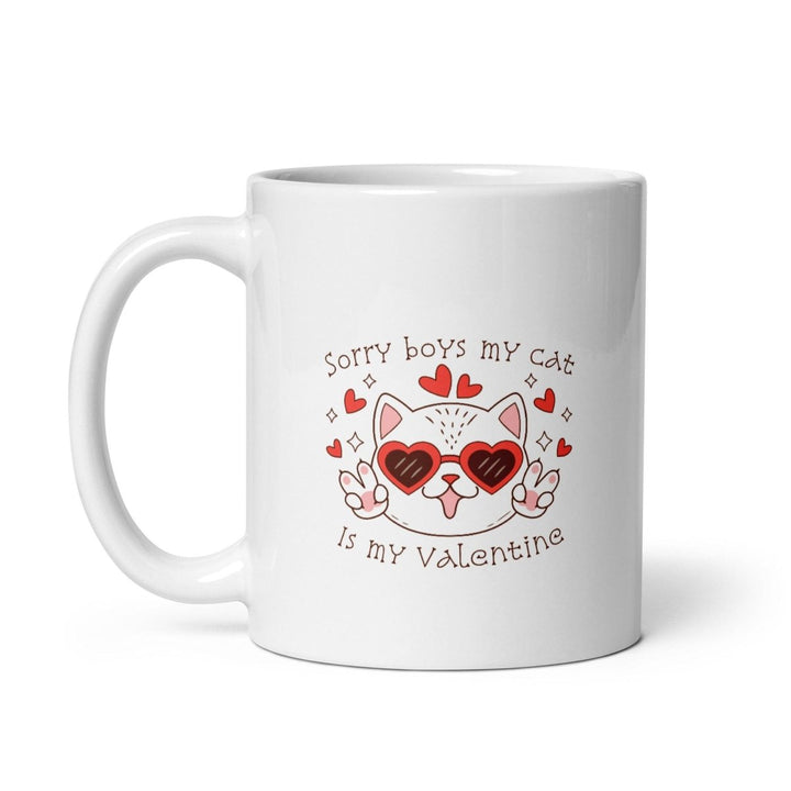 Fancy Cat White glossy mug - 11 oz - ArtyKoala