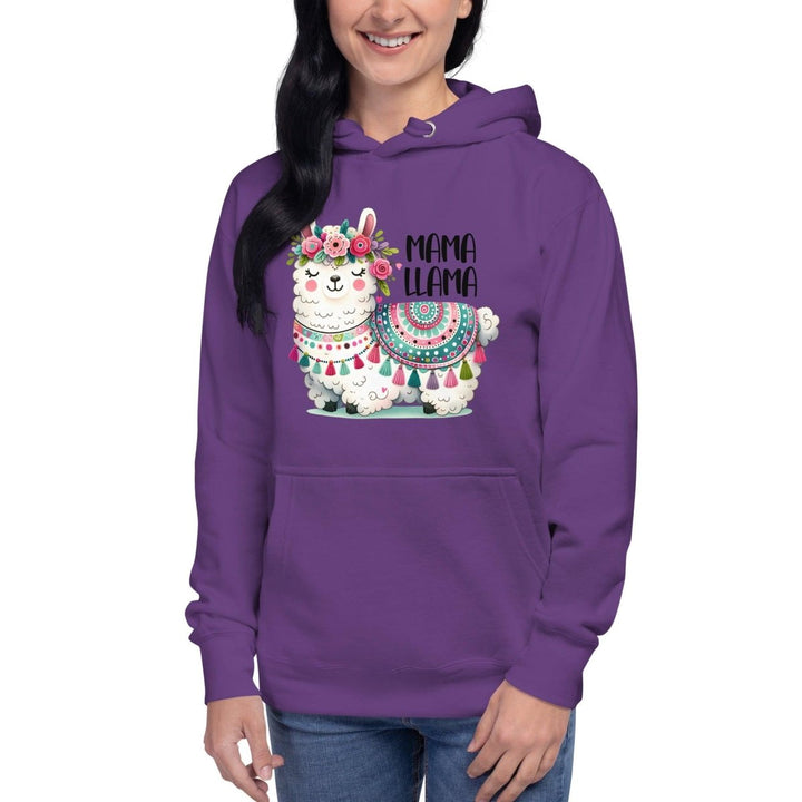Fancy Llama Graphic Hoodie - Purple - S - ArtyKoala