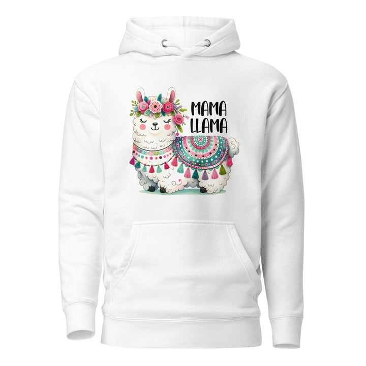 Fancy Llama Graphic Hoodie - White - S - ArtyKoala
