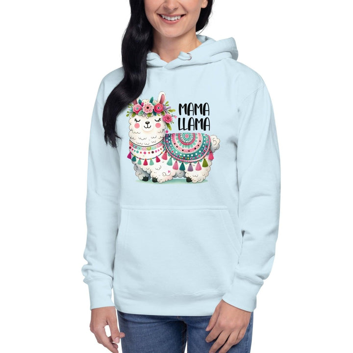 Fancy Llama Graphic Hoodie - Sky Blue - S - ArtyKoala