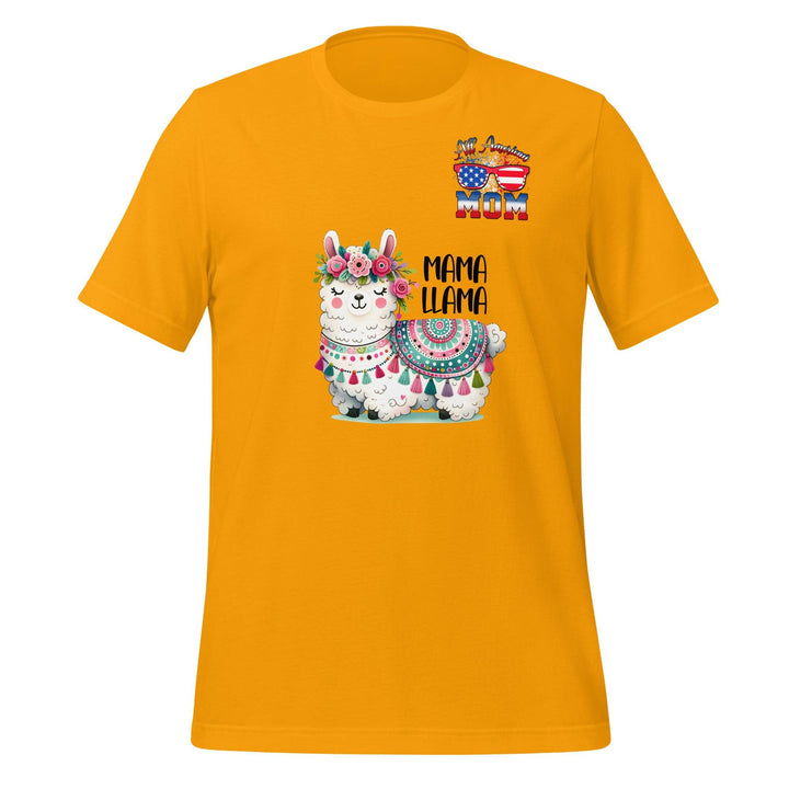 Fancy Mama Llama & All American Women Premium T-shirt - Gold / S - ArtyKoala