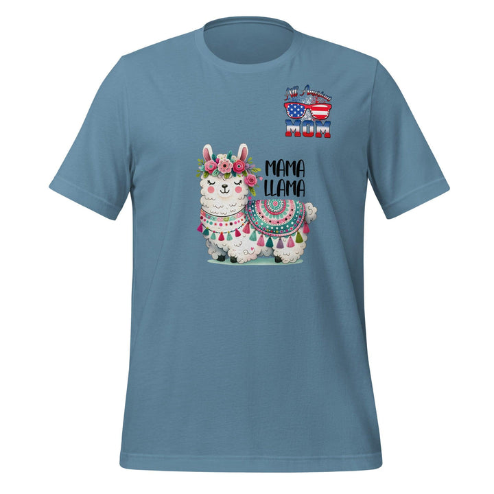 Fancy Mama Llama & All American Women Premium T-shirt - Steel Blue / S - ArtyKoala