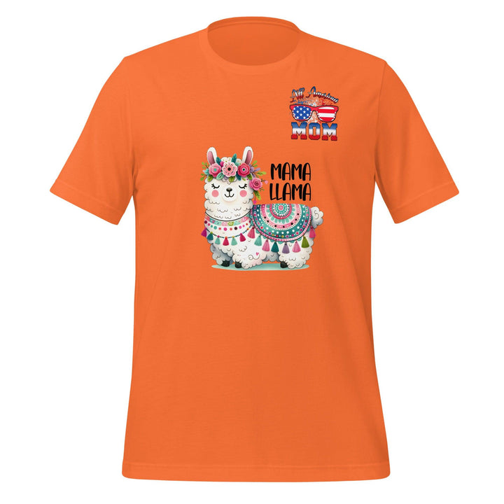 Fancy Mama Llama & All American Women Premium T-shirt - Orange / S - ArtyKoala