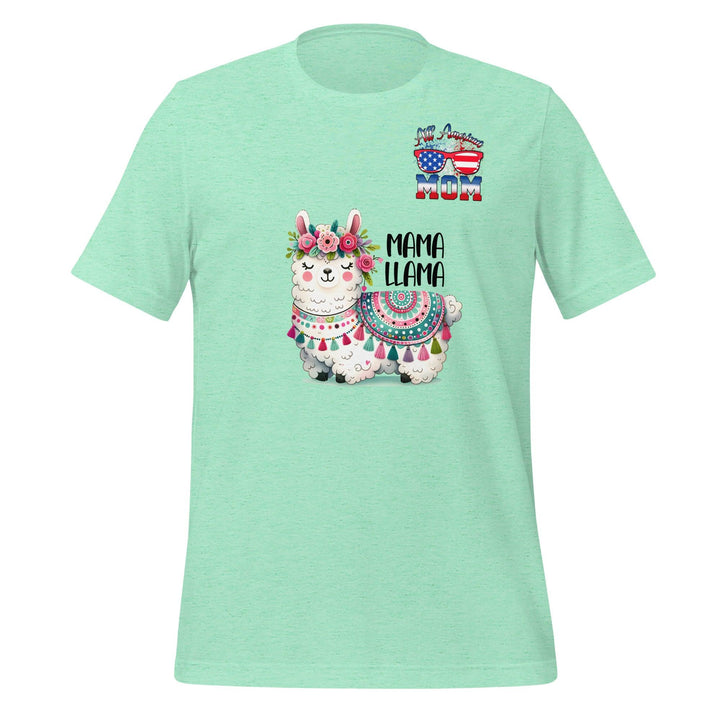 Fancy Mama Llama & All American Women Premium T-shirt - Heather Mint / S - ArtyKoala