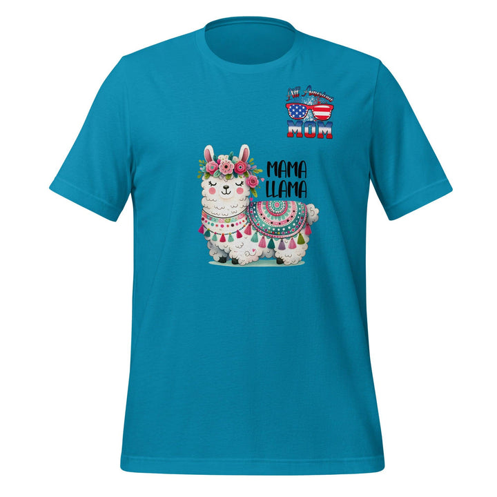 Fancy Mama Llama & All American Women Premium T-shirt - Aqua / S - ArtyKoala