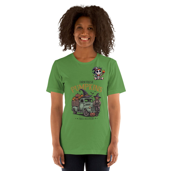 Farm Fresh Pumpkins Free Delivery Unisex Premium Halloween T-shirt - ArtyKoala