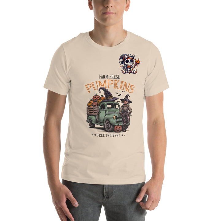 Farm Fresh Pumpkins Free Delivery Unisex Premium Halloween T-shirt - ArtyKoala