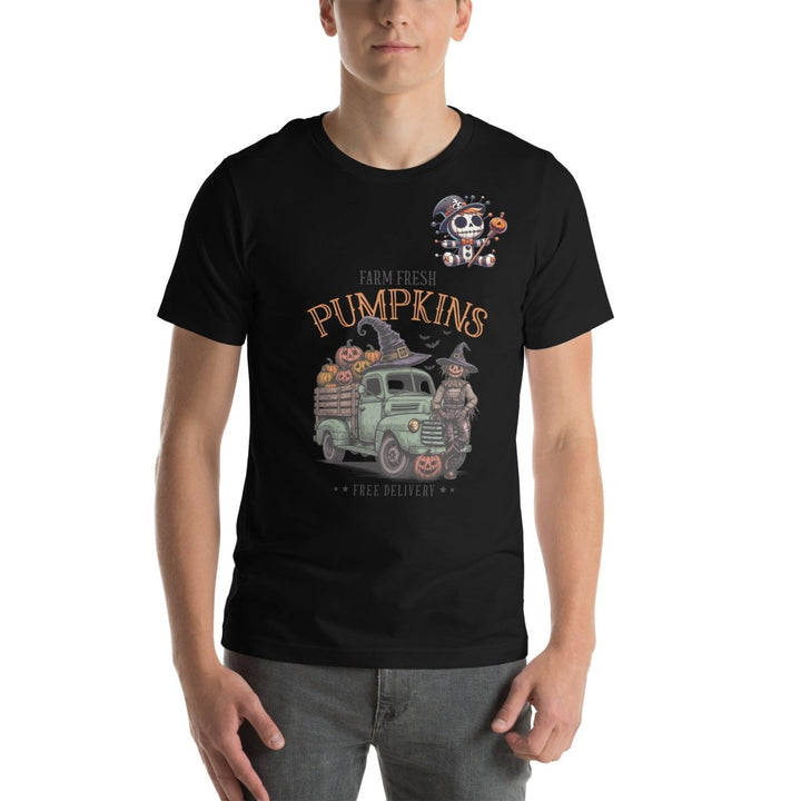 Farm Fresh Pumpkins Graphic Tee - Black - S - ArtyKoala